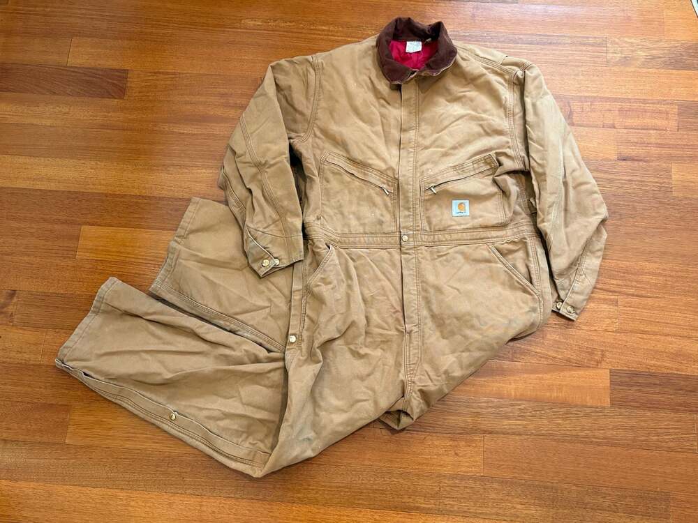 Carhartt Vintage Quilt-Lined Duck Canvas Coveralls Size 40 USA made